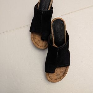 Donald J. Pliner Black Mules with Textured Comfort